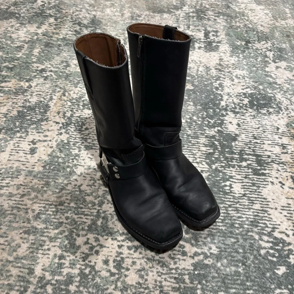 vintage-style Harley-Davidson Men's Iroquois Hi Inside Zip Biker Boot 8.5